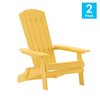 Flash Furniture Yellow All-Weather Folding Adirondack Chairs, 2PK 2-JJ-C14505-YLW-GG